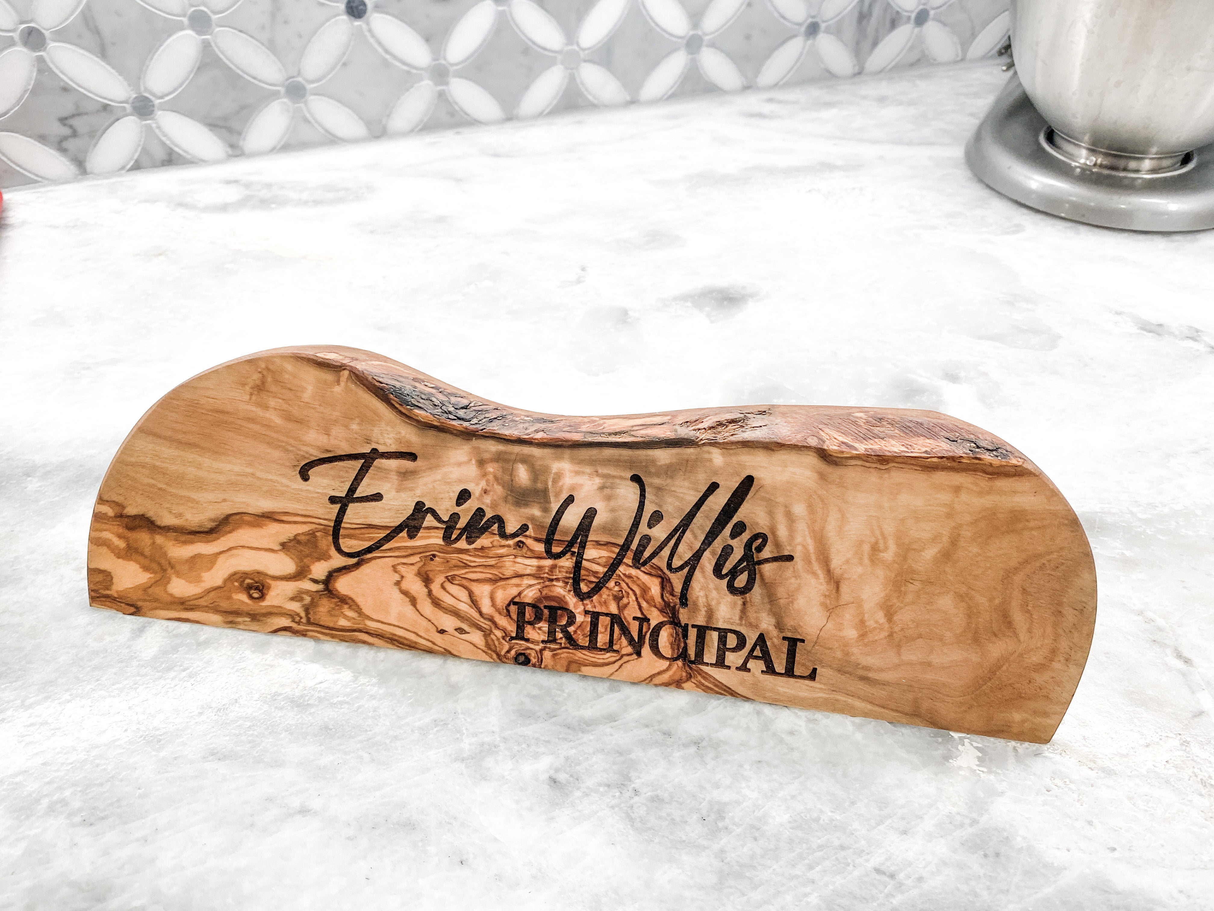 Olive wood Name plates