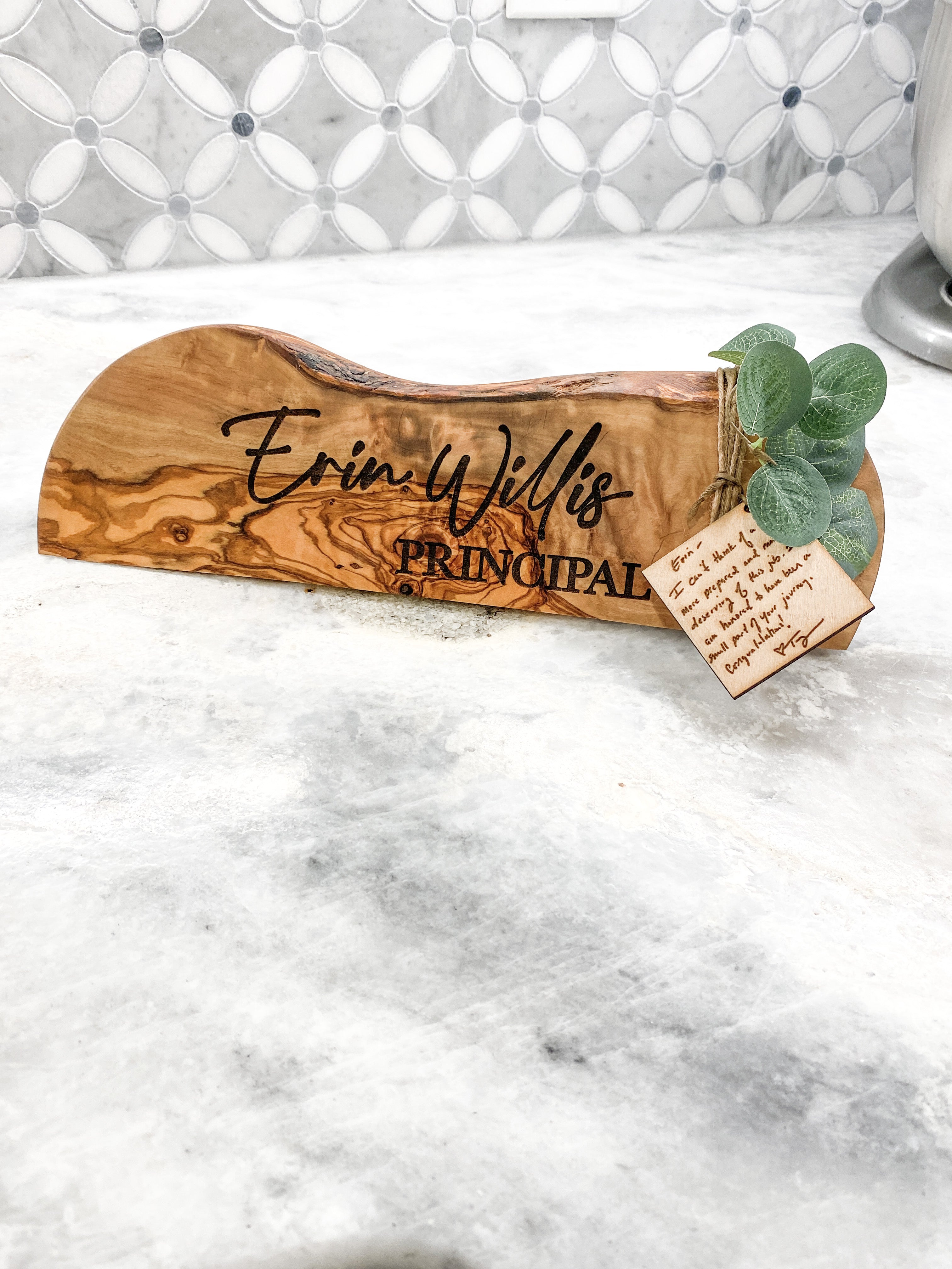 Olive wood Name plates